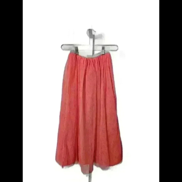 Chic Coral Tulle Midi Skirt - Girls 7/8 - Picture 2 of 7